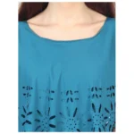 Women's Crepe Solid Sleeveless Full Length Gown(Light Blue)