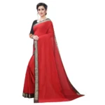 Women's Vichitra Silk Saree(Red ,5-6Mtrs)