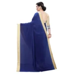 Women's Vichitra Silk Saree(Navy Blue ,5-6Mtrs)