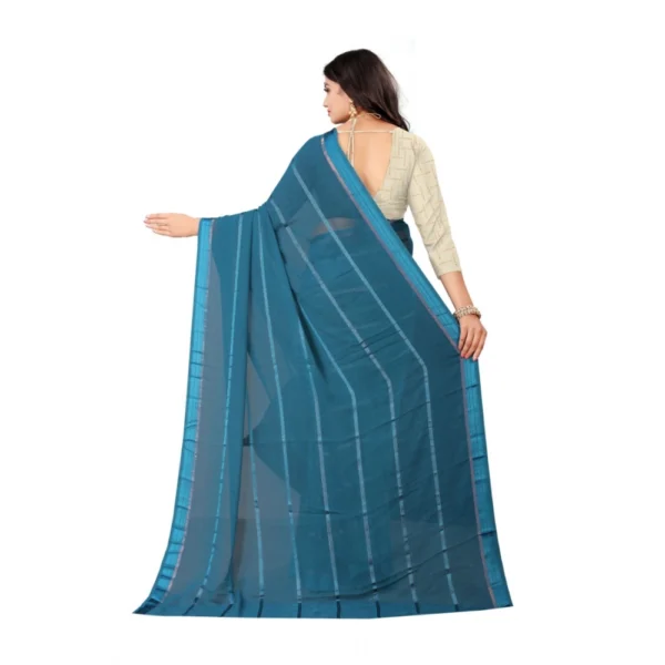 Women's Georgette Silk Saree(Rama ,5-6Mtrs)