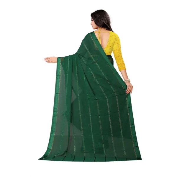 Women's Georgette Silk Saree(Green ,5-6Mtrs)