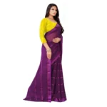 Women's Georgette Silk Saree(Wine ,5-6Mtrs)
