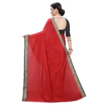 Women's Vichitra Silk Saree(Red ,5-6Mtrs)