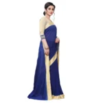 Women's Vichitra Silk Saree(Navy Blue ,5-6Mtrs)