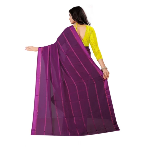 Women's Georgette Silk Saree(Wine ,5-6Mtrs)