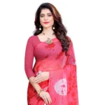 Women's Chiffon Saree (Pink ,5-6Mtrs)