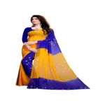 Women's Chiffon Saree (Yellow ,5-6Mtrs)