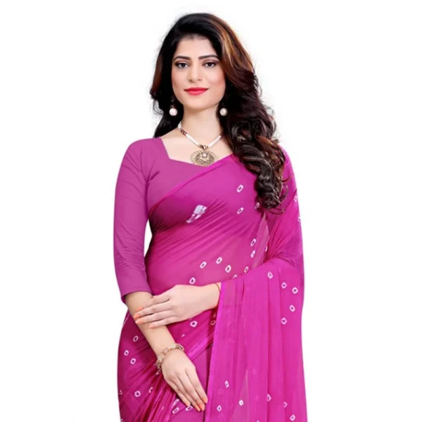 Women's Chiffon Saree (Purple ,5-6Mtrs)