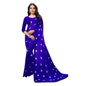 Women's Chiffon Saree (Blue ,5-6Mtrs)