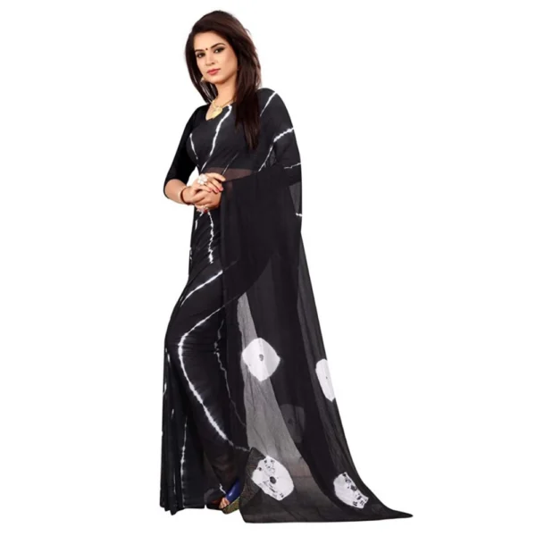 Women's Chiffon Saree (Black ,5-6Mtrs)