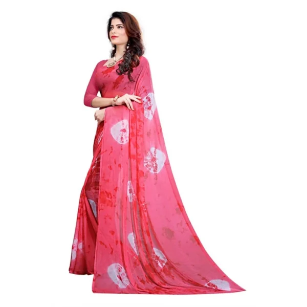 Women's Chiffon Saree (Pink ,5-6Mtrs)