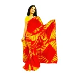 Women's Chiffon Saree (Orange ,5-6Mtrs)