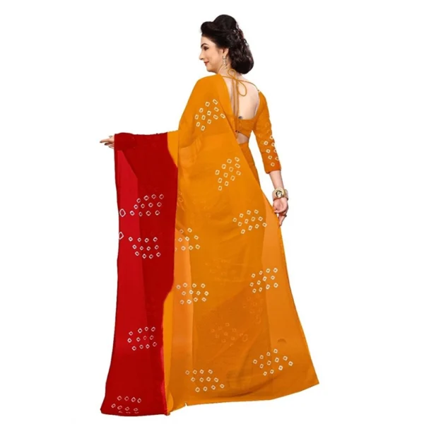 Women's Chiffon Saree (Yellow ,5-6Mtrs)