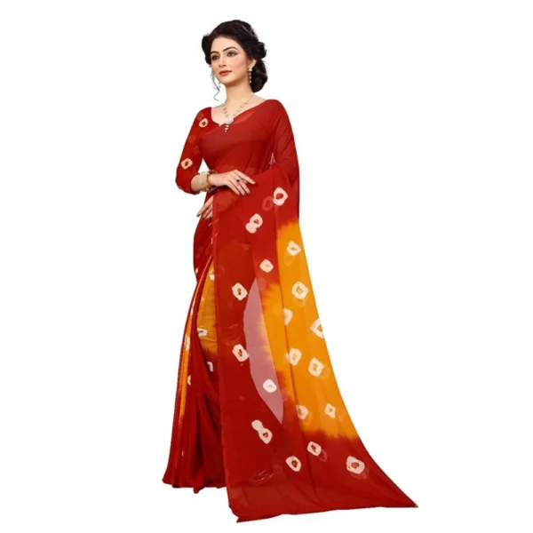 Women's Chiffon Saree (Red ,5-6Mtrs)