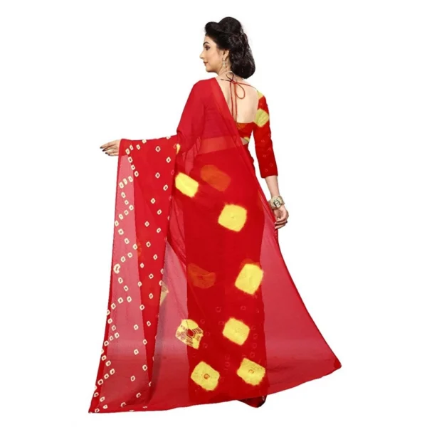 Women's Chiffon Saree (Red ,5-6Mtrs)