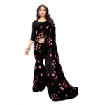 Women's Chiffon Saree (Black ,5-6Mtrs)