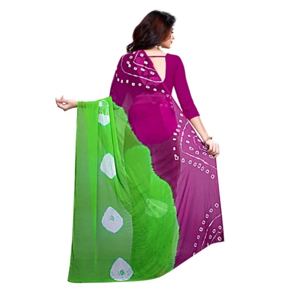 Women's Chiffon Saree (Green ,5-6Mtrs)