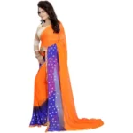 Women's Chiffon Saree (Orange ,5-6Mtrs)