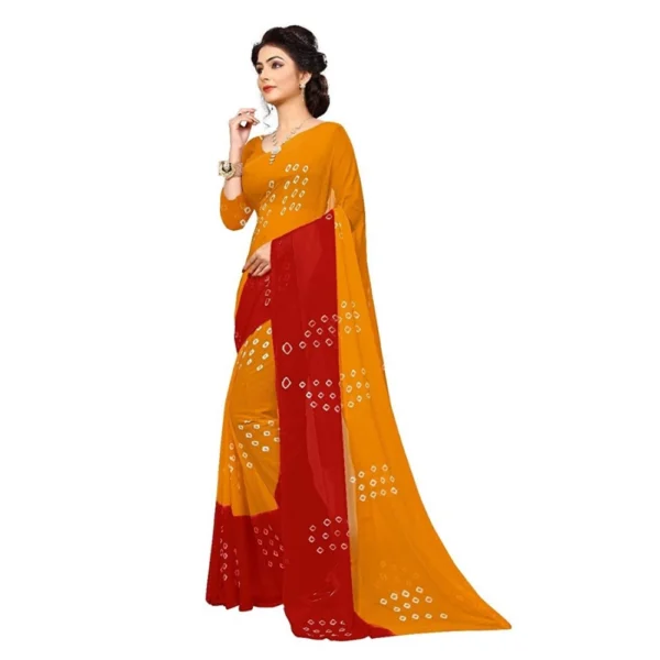 Women's Chiffon Saree (Yellow ,5-6Mtrs)