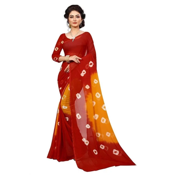 Women's Chiffon Saree (Red ,5-6Mtrs)