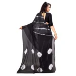 Women's Chiffon Saree (Black ,5-6Mtrs)
