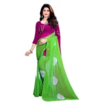 Women's Chiffon Saree (Green ,5-6Mtrs)