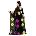 Women's Chiffon Saree (Black ,5-6Mtrs)