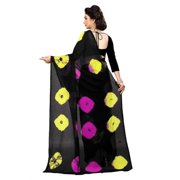Women's Chiffon Saree (Black ,5-6Mtrs)