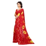 Women's Chiffon Saree (Red ,5-6Mtrs)