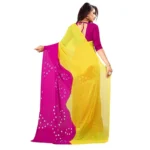 Women's Chiffon Saree (Yellow ,5-6Mtrs)