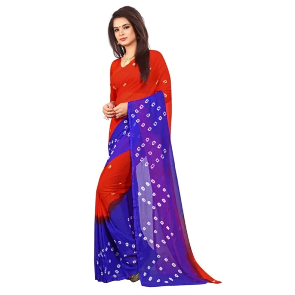 Women's Chiffon Saree (Red ,5-6Mtrs)