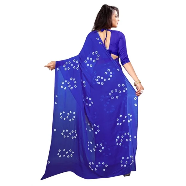 Women's Chiffon Saree (Blue ,5-6Mtrs)