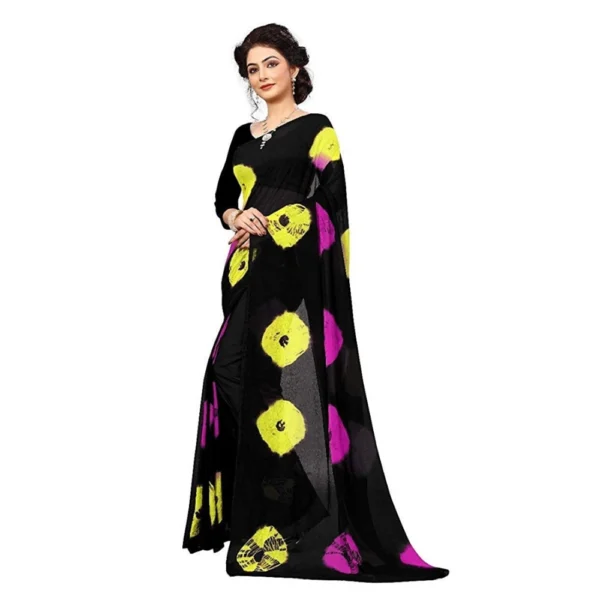 Women's Chiffon Saree (Black ,5-6Mtrs)