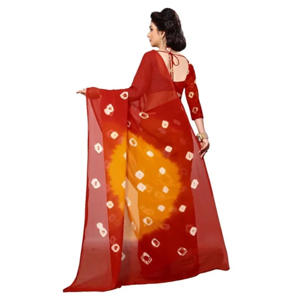 Women's Chiffon Saree (Red ,5-6Mtrs)