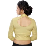 Women's Stretchable Readymade Blouse Cotton Lycra (Size-Free Size ,Neck Type-Collar)
