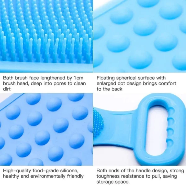 Pack Of_2 Silicone Body Scrubber Belt (Color: Assorted)
