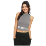 Women's Polyester, Knitting Western Wear Tops (Grey)