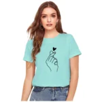 Women's Cotton Western Wear T-Shirt (Green)