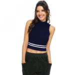 Women's Polyester, Knitting Western Wear Tops (Blue)