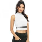 Women's Polyester, Knitting Western Wear Tops (White)