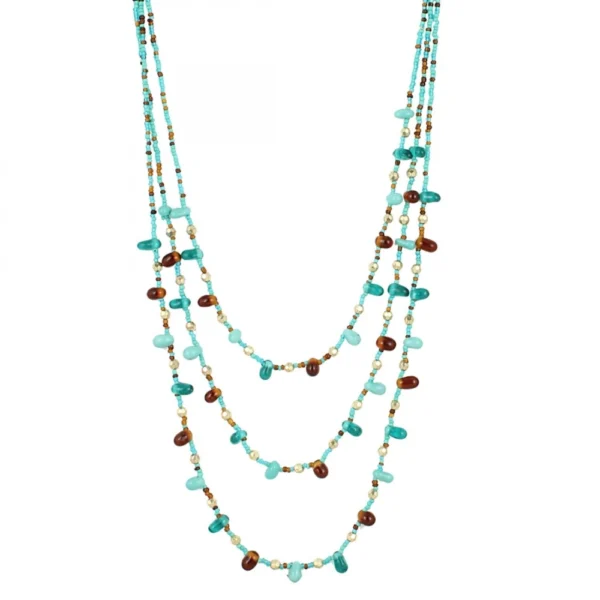 Women's Designer Elegant Beads Necklace (Color: Firoji)