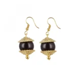 Women's Designer Dark Brown and Golden Beads South Style Necklace (Color: Black)
