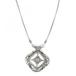 Women's Oxidised Silver Strand Necklace (Color: Silver)