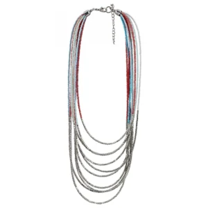 Women's Designer Elegant Multi Layer Multi Color Beads Necklace (Color: Multi Color)