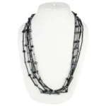 Women's Designer Shining Black Multi Layer Crystal Beads (Color: Black)