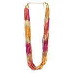 Women's Designer Elegant Multi Layer Multi Color Beads Necklace (Color: Multi Color)