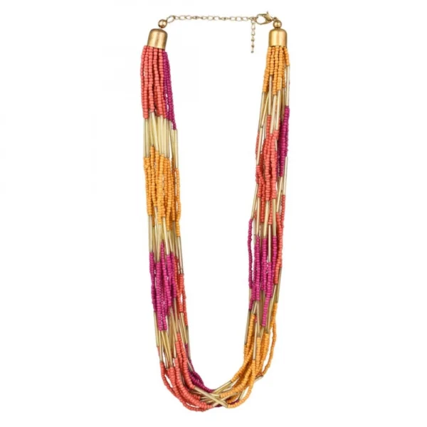 Women's Designer Elegant Multi Layer Multi Color Beads Necklace (Color: Multi Color)