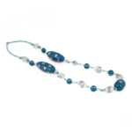 Women's Stone Beads Fashion Silver Necklace (Color: Blue)