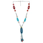 Women's Stone Beads Fashion Silver Necklace (Color: Multi Color)