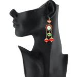 Women's Pom Pom, Gold plated Hook Dangler Hanging Fashion Earring (Color: Multi Color)